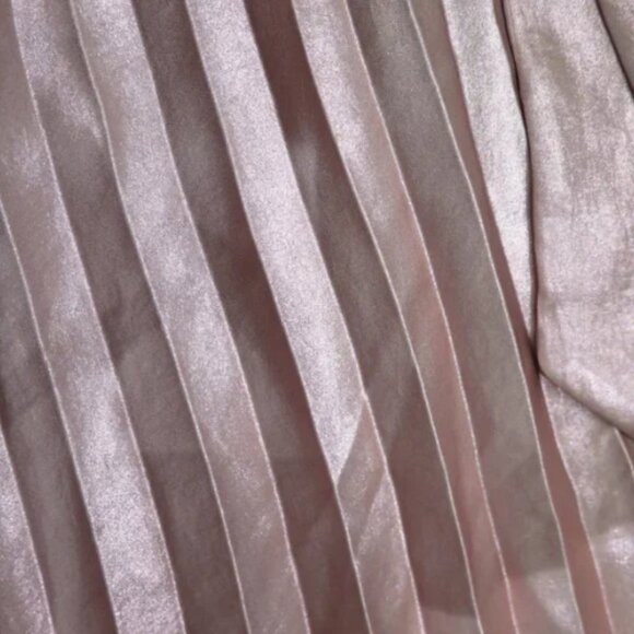 Anthropologie Maeve Pleated Satin-like Pink Skirt - Picture 10 of 10